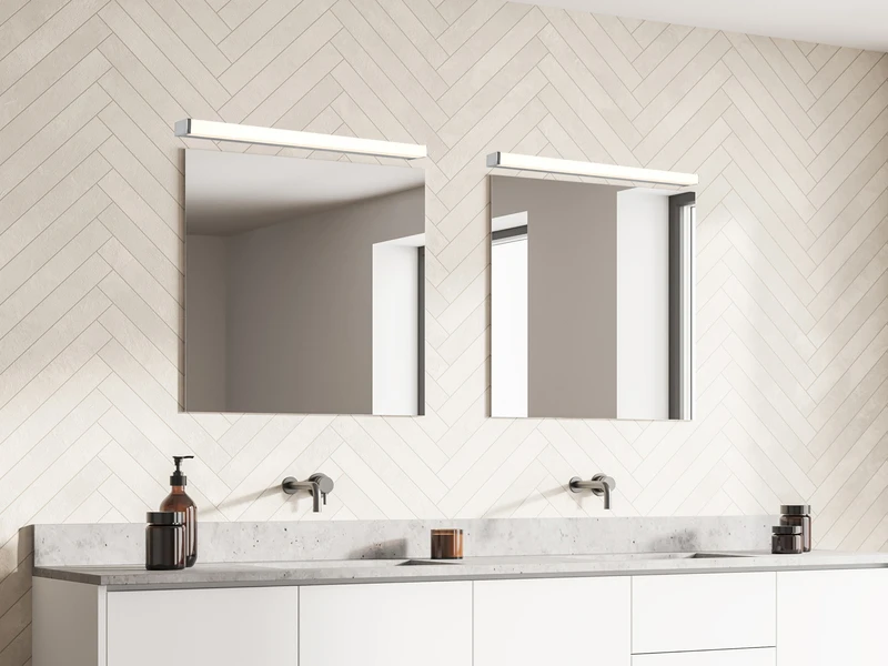 Trio Leuchten LED Badezimmer Wandleuchten 2er Set In Chrom 80cm - Spiegelleuchte 5 Trio Leuchten LED Badezimmer Wandleuchten 2er Set In Chrom 80cm - Spiegelleuchte – Bild 5