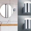 Trio Leuchten LED Badezimmer Wandleuchten 2er Set In Chrom 8,3cm - Spiegelleuchte