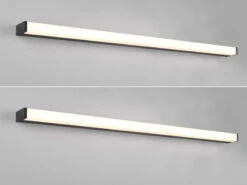 Trio Leuchten LED Badezimmer Wandleuchten 2er Set In Schwarz 120cm - Spiegelleuchte -Globo Store led badezimmer wandleuchten 2er set in schwarz 120 2