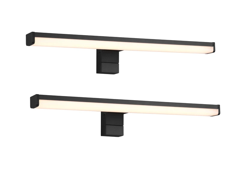 Trio Leuchten LED Badezimmer Wandleuchten 2er Set In Schwarz, Breite 40cm - Spiegelleuchte 2 Trio Leuchten LED Badezimmer Wandleuchten 2er Set In Schwarz, Breite 40cm - Spiegelleuchte – Bild 2