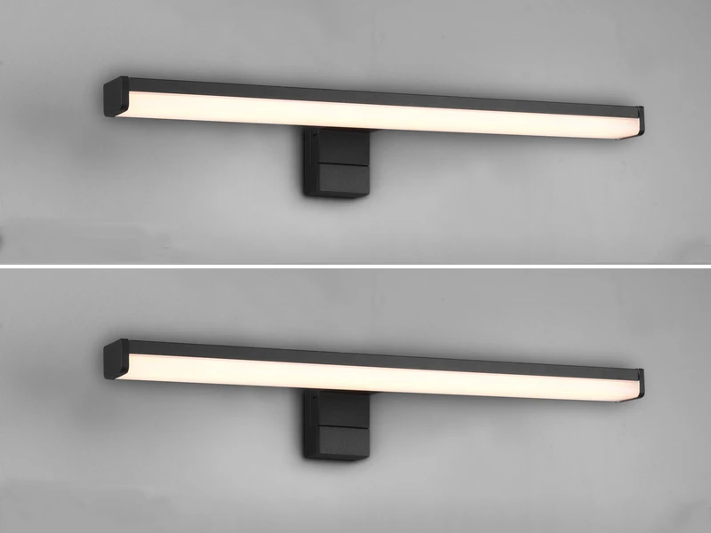 Trio Leuchten LED Badezimmer Wandleuchten 2er Set In Schwarz, Breite 40cm - Spiegelleuchte 3 Trio Leuchten LED Badezimmer Wandleuchten 2er Set In Schwarz, Breite 40cm - Spiegelleuchte – Bild 3