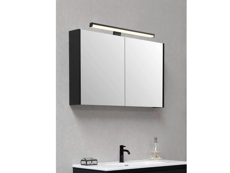 Trio Leuchten LED Badezimmer Wandleuchten 2er Set In Schwarz, Breite 40cm - Spiegelleuchte 5 Trio Leuchten LED Badezimmer Wandleuchten 2er Set In Schwarz, Breite 40cm - Spiegelleuchte – Bild 5