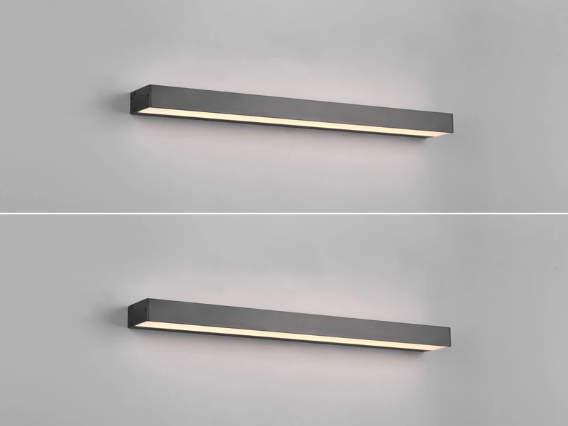 Trio Leuchten LED Badezimmer Wandleuchten 2er Set Schwarz 60cm - Up-Down Spiegelleuchte 3 Trio Leuchten LED Badezimmer Wandleuchten 2er Set Schwarz 60cm - Up-Down Spiegelleuchte – Bild 3