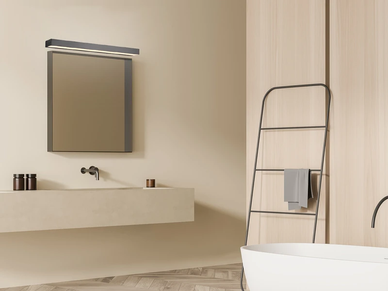 Trio Leuchten LED Badezimmer Wandleuchten 2er Set Schwarz 60cm - Up-Down Spiegelleuchte 5 Trio Leuchten LED Badezimmer Wandleuchten 2er Set Schwarz 60cm - Up-Down Spiegelleuchte – Bild 5