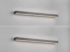 Trio Leuchten LED Badezimmer Wandleuchten 2er Set Schwarz 90cm - Up-Down Spiegelleuchte -Globo Store led badezimmer wandleuchten 2er set schwarz 90cm u 2