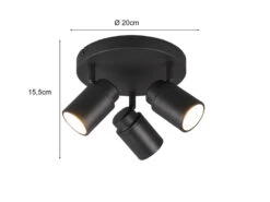 Trio Leuchten LED Badezimmerlampe Deckenstrahler 3 Flammig Rund Schwenkbar Schwarz -Globo Store led badezimmerlampe deckenstrahler 3 flammig rund 1 11
