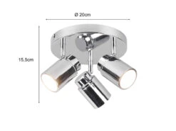 Trio Leuchten LED Badezimmerlampe Deckenstrahler 3 Flammig Rund Schwenkbar Chrom -Globo Store led badezimmerlampe deckenstrahler 3 flammig rund 1 3
