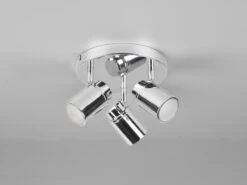 Trio Leuchten LED Badezimmerlampe Deckenstrahler 3 Flammig Rund Schwenkbar Chrom -Globo Store led badezimmerlampe deckenstrahler 3 flammig rund 1 6