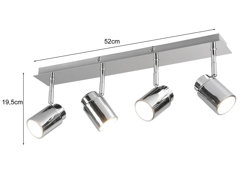 Trio Leuchten LED Badezimmerlampe Deckenstrahler 4 Flammig Schwenkbar In Chrom 4 Trio Leuchten LED Badezimmerlampe Deckenstrahler 4 Flammig Schwenkbar In Chrom – Bild 4