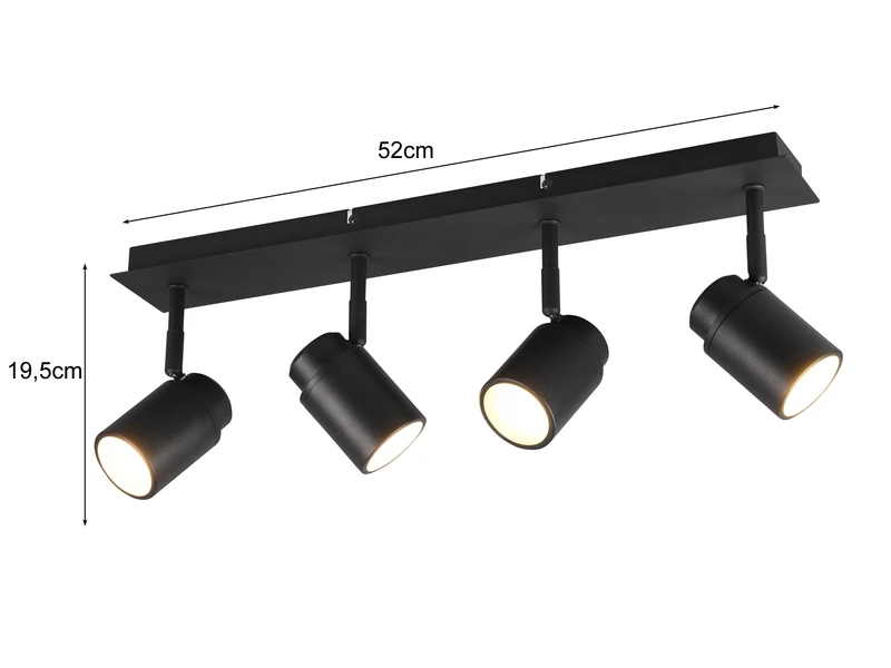 Trio Leuchten LED Badezimmerlampe Deckenstrahler 4 Flammig Schwenkbar In Schwarz 4 Trio Leuchten LED Badezimmerlampe Deckenstrahler 4 Flammig Schwenkbar In Schwarz – Bild 4