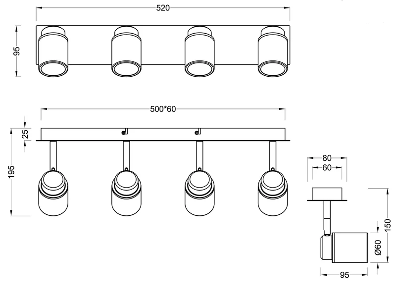 Trio Leuchten LED Badezimmerlampe Deckenstrahler 4 Flammig Schwenkbar In Schwarz 8 Trio Leuchten LED Badezimmerlampe Deckenstrahler 4 Flammig Schwenkbar In Schwarz – Bild 8