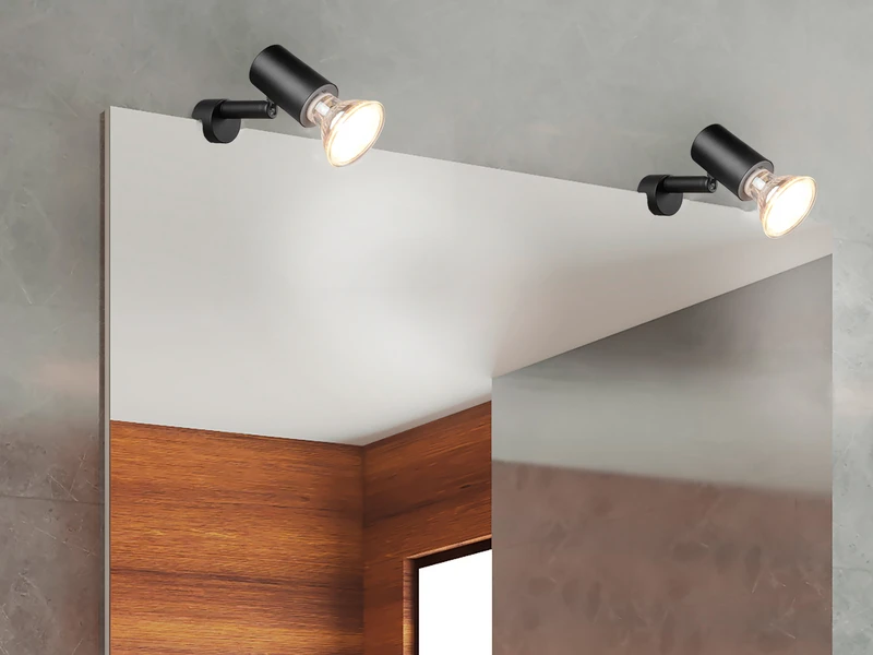 Trio Leuchten LED Badezimmerlampe Dimmbar Schwarz, Spiegelklemmleuchte Mit Schwenkbarem Spot 5 Trio Leuchten LED Badezimmerlampe Dimmbar Schwarz, Spiegelklemmleuchte Mit Schwenkbarem Spot – Bild 5