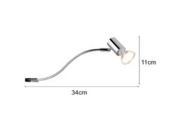 Trio Leuchten LED Badezimmerlampe In Chrom Für Spiegelschrank Mit Schwenkbarem Spot -Globo Store led badezimmerlampe in chrom fuer spiegelschrank m 3