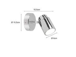 Trio Leuchten LED Badezimmerlampe Wandstrahler 1 Flammig Schwenkbar In Chrom -Globo Store led badezimmerlampe wandstrahler 1 flammig schwenk 3