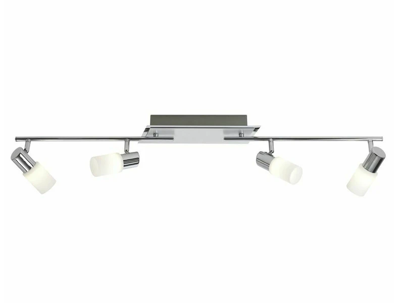 Trio Leuchten LED-Balken, 4x4,5W Osram-LEDs, 2 Gelenke, Alu Gebürstet, Glas Weiß 2 Trio Leuchten LED-Balken, 4x4,5W Osram-LEDs, 2 Gelenke, Alu Gebürstet, Glas Weiß – Bild 2