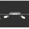 Trio Leuchten LED-Balken, 4x4,5W Osram-LEDs, 2 Gelenke, Alu Gebürstet, Glas Weiß