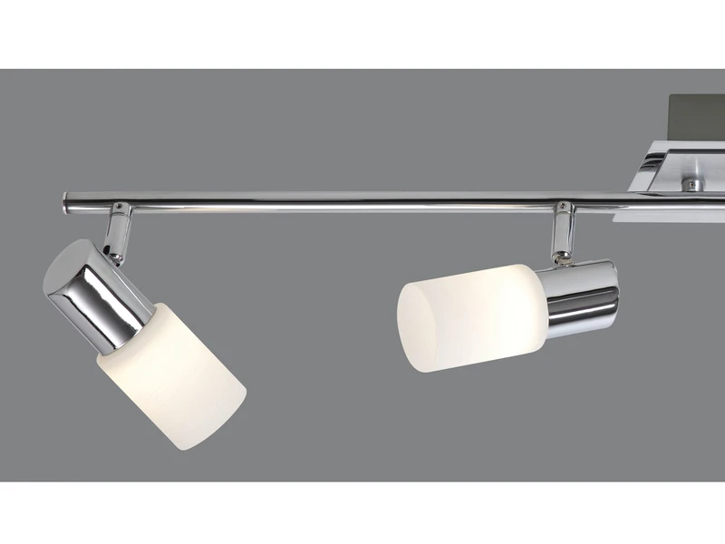 Trio Leuchten LED-Balken, 4x4,5W Osram-LEDs, 2 Gelenke, Alu Gebürstet, Glas Weiß 4 Trio Leuchten LED-Balken, 4x4,5W Osram-LEDs, 2 Gelenke, Alu Gebürstet, Glas Weiß – Bild 4
