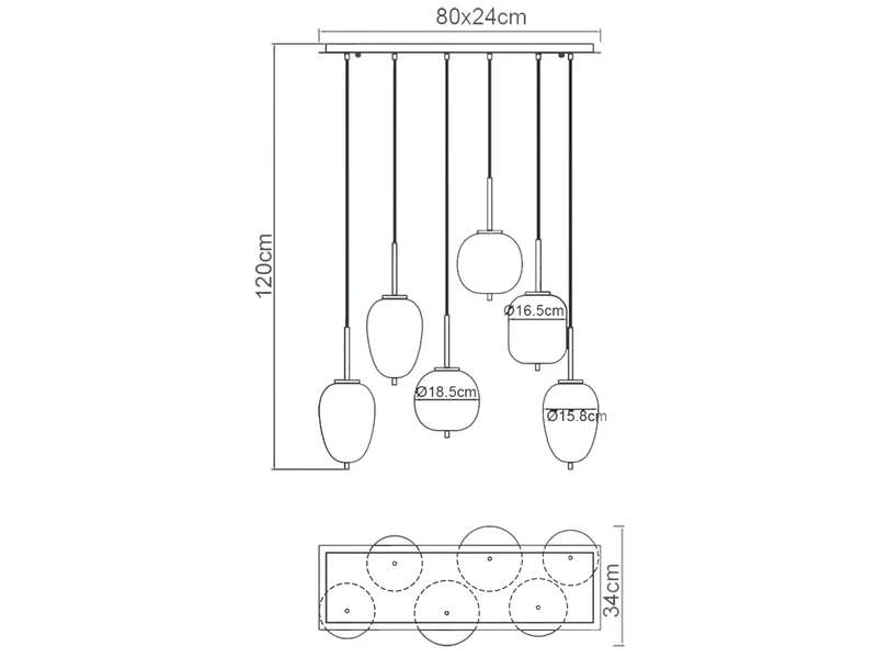 MeineWunschleuchte LED Balkenpendelleuchte Mit 6 Rauchglaskugeln, Metall Schwarz 3 MeineWunschleuchte LED Balkenpendelleuchte Mit 6 Rauchglaskugeln, Metall Schwarz – Bild 3