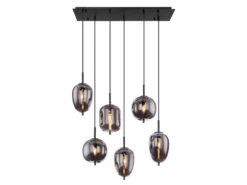 MeineWunschleuchte LED Balkenpendelleuchte Mit 6 Rauchglaskugeln, Metall Schwarz 9 MeineWunschleuchte LED Balkenpendelleuchte Mit 6 Rauchglaskugeln, Metall Schwarz -Globo Store led balkenpendelleuchte mit 6 rauchglaskugeln meta 4