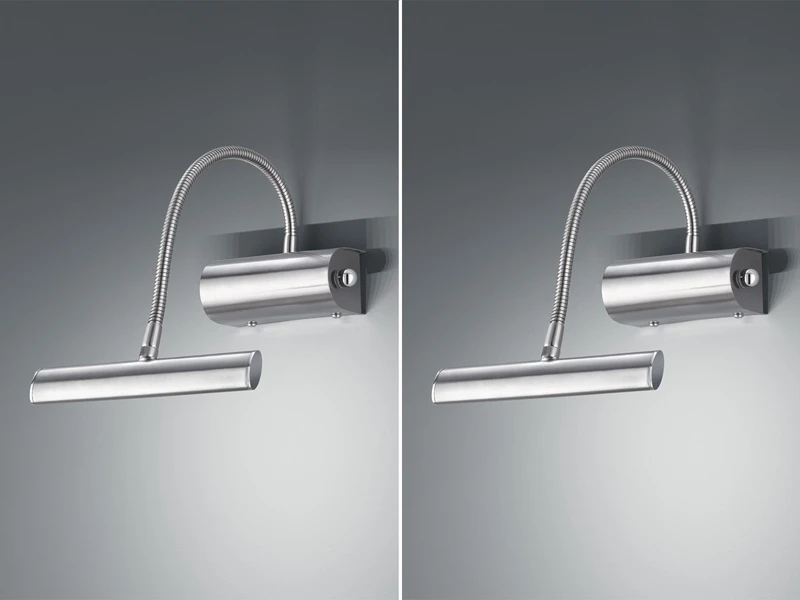 Trio Leuchten LED Bilderleuchte Im 2er Set In Silber Matt Mit Flexarm & Drehdimmer 3 Trio Leuchten LED Bilderleuchte Im 2er Set In Silber Matt Mit Flexarm & Drehdimmer – Bild 3