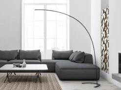 Trio Leuchten LED Bogenlampe SHANGHAI Dimmbar, 200cm Ausladung, Metall Schwarz -Globo Store led bogenlampe shanghai dimmbar 200cm ausladung me 3