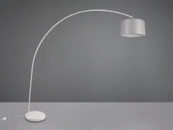 MeineWunschleuchte LED Bogenleuchte Metall Weiß Stoff Lampenschirm Grau, 210cm 10 MeineWunschleuchte LED Bogenleuchte Metall Weiß Stoff Lampenschirm Grau, 210cm -Globo Store led bogenleuchte metall weiss stoff lampenschirm g 3