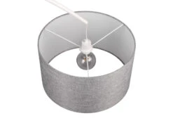 MeineWunschleuchte LED Bogenleuchte Metall Weiß Stoff Lampenschirm Grau, 210cm 13 MeineWunschleuchte LED Bogenleuchte Metall Weiß Stoff Lampenschirm Grau, 210cm -Globo Store led bogenleuchte metall weiss stoff lampenschirm g 6