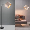 MeineWunschleuchte LED Bogenleuchte Mit Samt Lampenschirm Beige Gold, Höhe 156cm