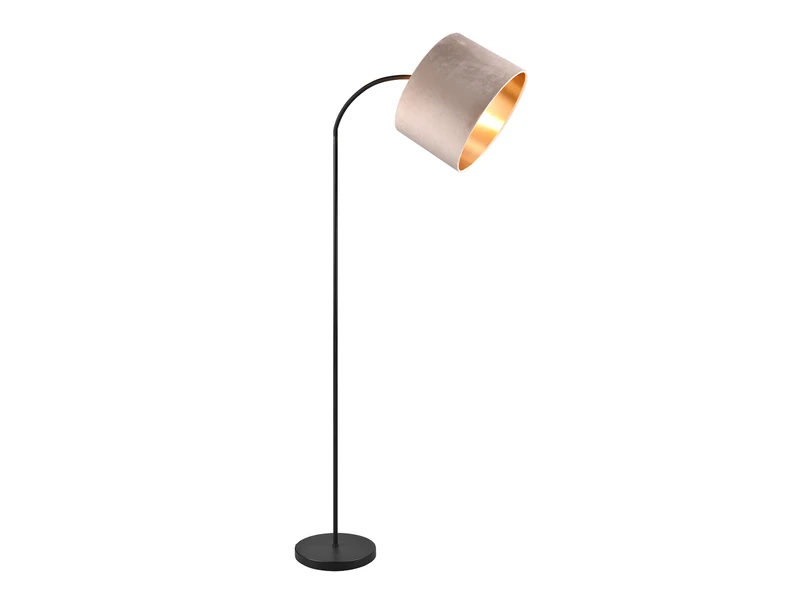 MeineWunschleuchte LED Bogenleuchte Mit Samt Lampenschirm Beige Gold, Höhe 156cm 2 MeineWunschleuchte LED Bogenleuchte Mit Samt Lampenschirm Beige Gold, Höhe 156cm – Bild 2
