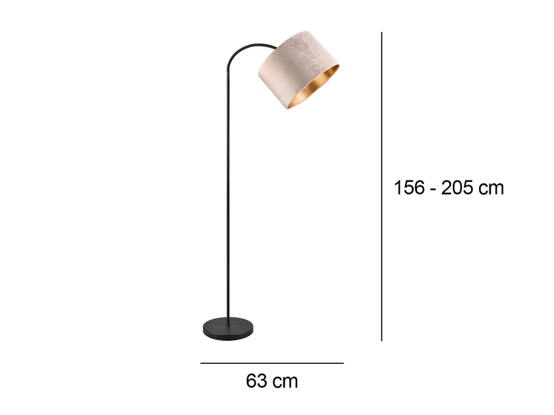 MeineWunschleuchte LED Bogenleuchte Mit Samt Lampenschirm Beige Gold, Höhe 156cm 4 MeineWunschleuchte LED Bogenleuchte Mit Samt Lampenschirm Beige Gold, Höhe 156cm – Bild 4