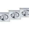 Trio Leuchten LED Deckeneinbaustrahler PAMIR Eckig 3er Set Schwenkbar Dimmbar Chrom Glänzend