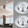 Trio Leuchten LED Deckeneinbaustrahler Rund Dimmbar 2er Set In Chrom, IP65