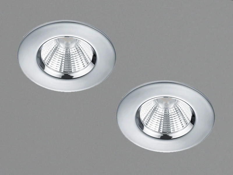 Trio Leuchten LED Deckeneinbaustrahler Rund Dimmbar 2er Set In Chrom, IP65 3 Trio Leuchten LED Deckeneinbaustrahler Rund Dimmbar 2er Set In Chrom, IP65 – Bild 3