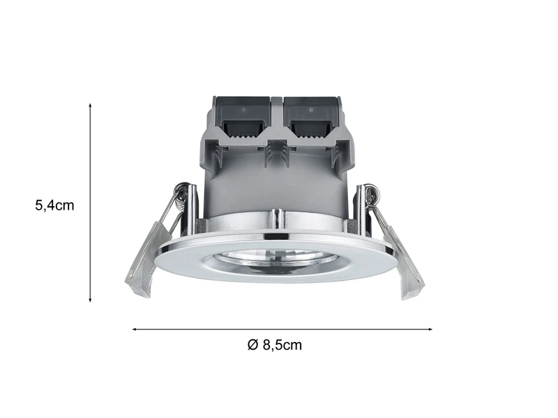 Trio Leuchten LED Deckeneinbaustrahler Rund Dimmbar 2er Set In Chrom, IP65 4 Trio Leuchten LED Deckeneinbaustrahler Rund Dimmbar 2er Set In Chrom, IP65 – Bild 4