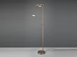 Trio Leuchten LED Deckenfluter BARRIE Mit Leselampe Verstellbar Altmessing 181cm