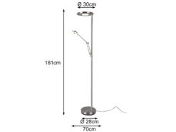 Trio Leuchten LED Deckenfluter BARRIE Mit Leselampe Verstellbar Silber 181cm 11 Trio Leuchten LED Deckenfluter BARRIE Mit Leselampe Verstellbar Silber 181cm -Globo Store led deckenfluter barrie mit leselampe verstellbar 1 17