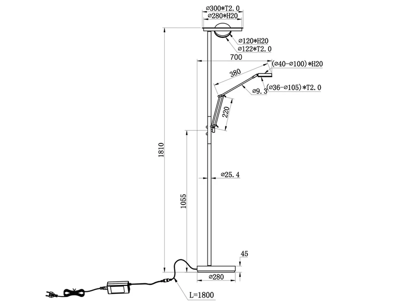 Trio Leuchten LED Deckenfluter BARRIE Mit Leselampe Verstellbar Silber 181cm 7 Trio Leuchten LED Deckenfluter BARRIE Mit Leselampe Verstellbar Silber 181cm – Bild 7