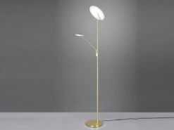 Trio Leuchten LED Deckenfluter BRANTFORD Messing Schwenkbar Mit Lesearm, Höhe 180cm -Globo Store led deckenfluter brantford messing schwenkbar mit 1 2