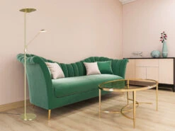 Trio Leuchten LED Deckenfluter BRANTFORD Messing Schwenkbar Mit Lesearm, Höhe 180cm -Globo Store led deckenfluter brantford messing schwenkbar mit 1 6