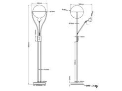 Trio Leuchten LED Deckenfluter CHRIS Mit Leselicht, Chrom Dimmbar Flexibel - 180cm -Globo Store led deckenfluter chris mit leselicht chrom dimmbar 4