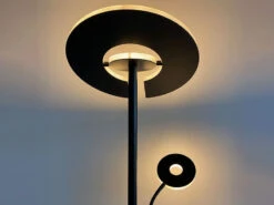 Fischer & Honsel LED Deckenfluter DENT Schwarz Mit Leselampe Dimmbar - Höhe 180cm -Globo Store led deckenfluter dent schwarz mit leselampe dimmba 10