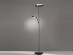 Fischer & Honsel LED Deckenfluter DENT Schwarz Mit Leselampe Dimmbar - Höhe 180cm -Globo Store led deckenfluter dent schwarz mit leselampe dimmba 2