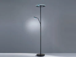 Fischer & Honsel LED Deckenfluter DENT Schwarz Mit Leselampe Dimmbar - Höhe 180cm -Globo Store led deckenfluter dent schwarz mit leselampe dimmba 4