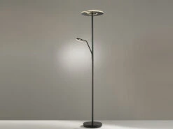 Fischer & Honsel LED Deckenfluter DENT Schwarz Mit Leselampe Dimmbar - Höhe 180cm -Globo Store led deckenfluter dent schwarz mit leselampe dimmba 5