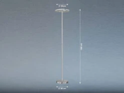 Fischer & Honsel LED Deckenfluter DENT Silber Dimmbar - Höhe 180cm -Globo Store led deckenfluter dent silber dimmbar hoehe 180cm 2