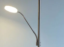 Fischer & Honsel LED Deckenfluter DENT Silber Mit Leselampe Dimmbar - Höhe 180cm -Globo Store led deckenfluter dent silber mit leselampe dimmbar 8