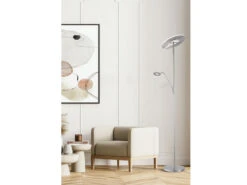 Fischer & Honsel LED Deckenfluter DENT Silber Mit Leselampe Dimmbar - Höhe 180cm -Globo Store led deckenfluter dent silber mit leselampe dimmbar 9