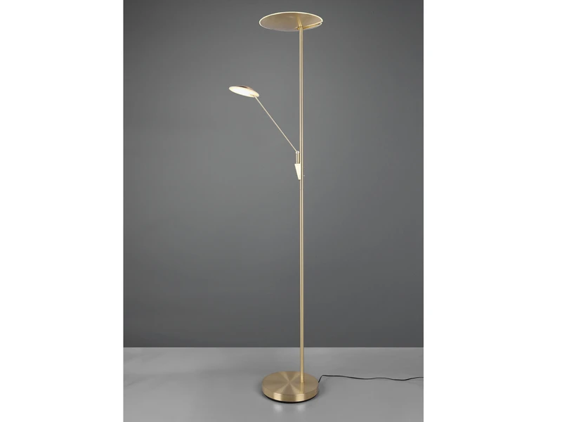 Trio Leuchten LED Deckenfluter EDMONTON Mit Leselampe Verstellbar Messing 179cm 3 Trio Leuchten LED Deckenfluter EDMONTON Mit Leselampe Verstellbar Messing 179cm – Bild 3