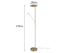 Trio Leuchten LED Deckenfluter EDMONTON Mit Leselampe Verstellbar Messing 179cm 10 Trio Leuchten LED Deckenfluter EDMONTON Mit Leselampe Verstellbar Messing 179cm -Globo Store led deckenfluter edmonton mit leselampe verstellba 3