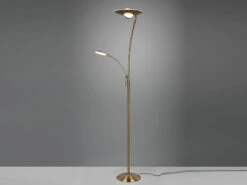 Trio Leuchten LED Deckenfluter GRANBY Altmessing Schwenkbar Mit Lesearm, Höhe 180cm -Globo Store led deckenfluter granby altmessing schwenkbar mit 1 2